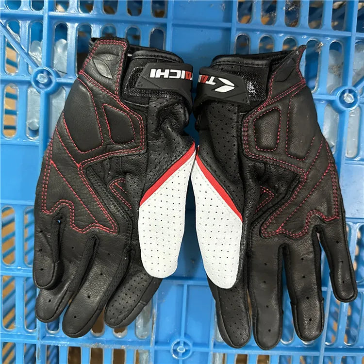 Motorcycle Gloves Genuine Leather Men's Motocross Racing Gloves RST390 391 Gloves Spring Autumn Touch Screen Guantes Moto