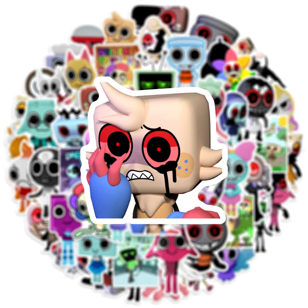 10/30/50pcs Funny Game Dandys World Cartoon Stickers Anime Decals DIY Laptop Motorcycle Phone Car Decoration Sticker Kids Toys