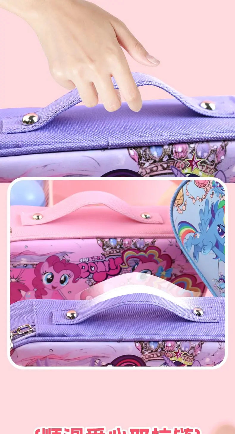 My Little Pony Twilight Sparkle Pinkie Pie Rainbow Dash Cartoon Cute Large Capacity Portable Stationery Box Password Pencil Box