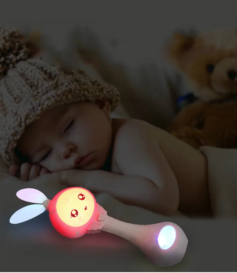 Music and Shine Rattle Toys Rabbit Intelligent Baby Rattles Smart Bunny Smarty Media Smart Shake Newborn Early Educational Toy
