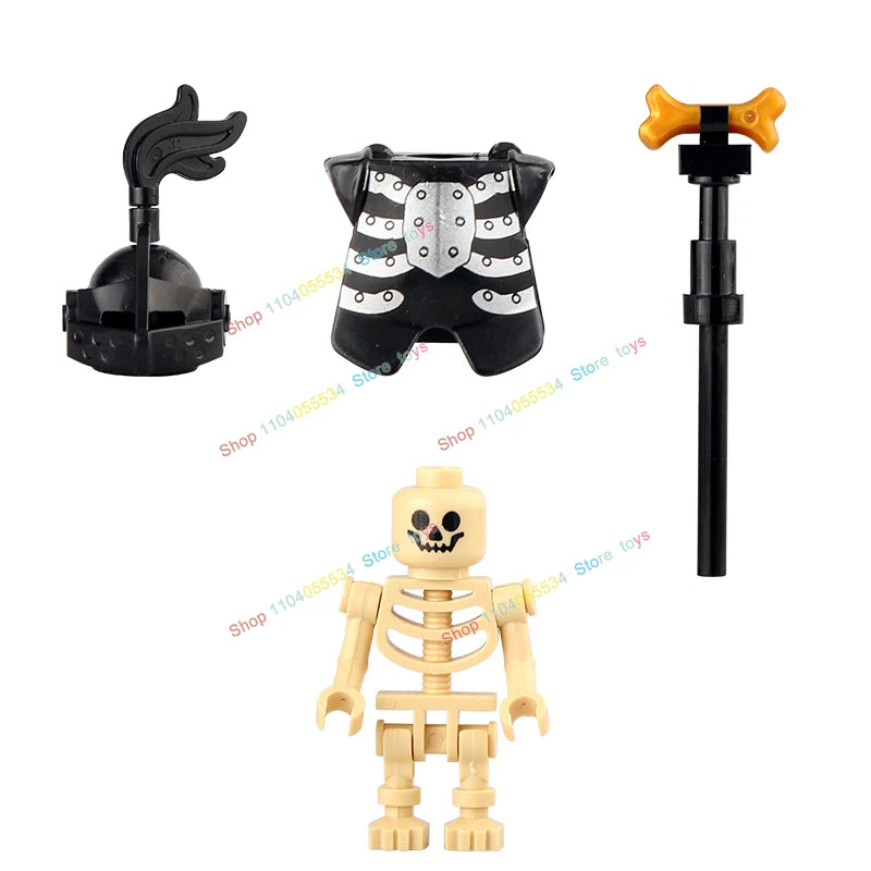 AX9815 AX9816 Medieval Knight Skeleton Knight Shield Spear Armor Building Block bricks Weapons Accessories Puzzle Toys