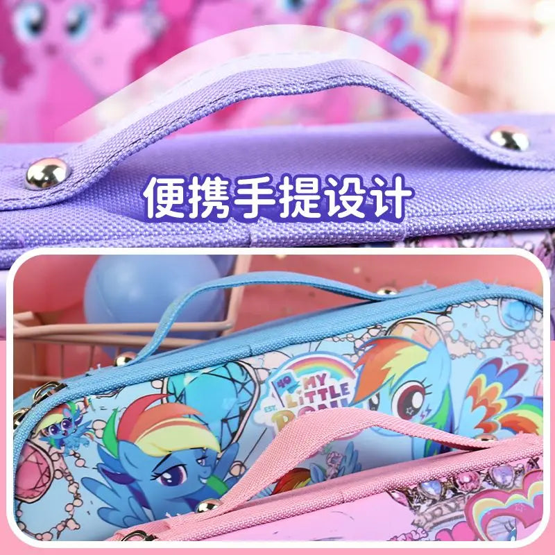 My Little Pony Twilight Sparkle Pinkie Pie Rainbow Dash Cartoon Cute Large Capacity Portable Stationery Box Password Pencil Box