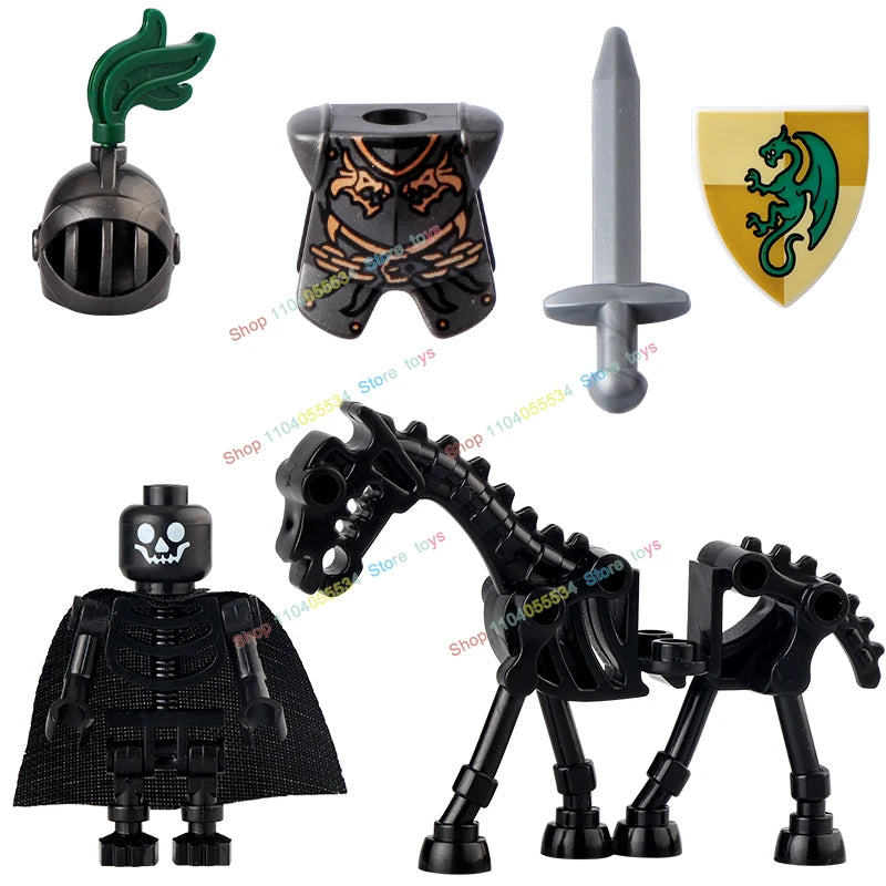 AX9815 AX9816 Medieval Knight Skeleton Knight Shield Spear Armor Building Block bricks Weapons Accessories Puzzle Toys