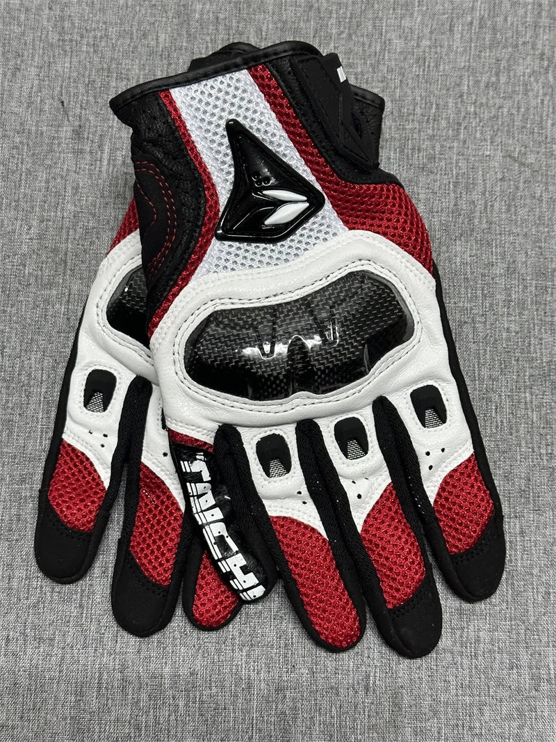 Motorcycle Gloves Genuine Leather Men's Motocross Racing Gloves RST390 391 Gloves Spring Autumn Touch Screen Guantes Moto