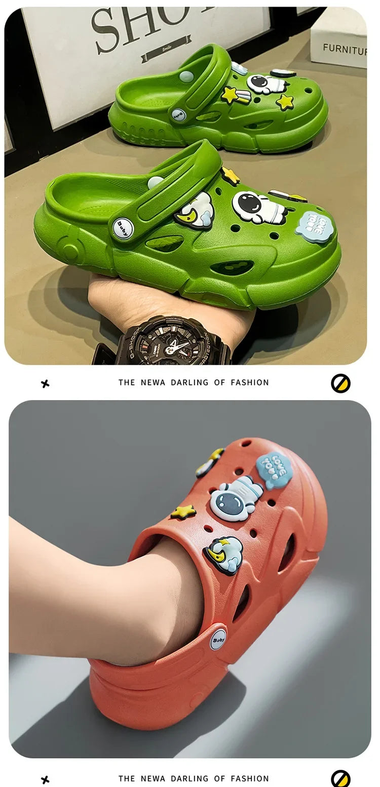Childrens Sandals Antiskid Breathable Garden Cave Shoes Boy Girl Outdoor Hole Shoes Indoor Shower Flip Flops Kids Home Slippers