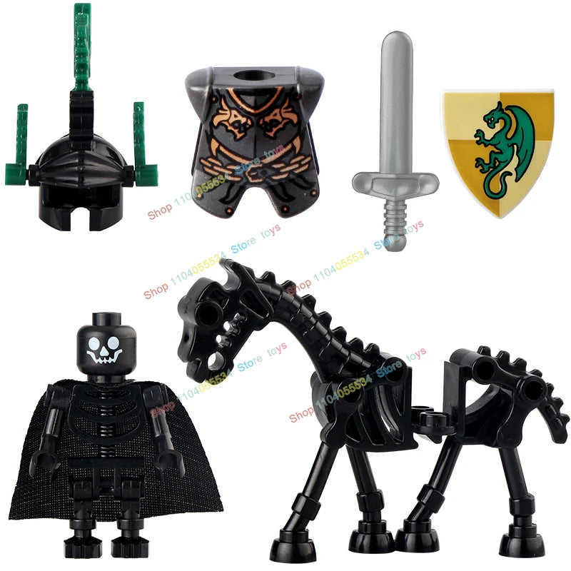 AX9815 AX9816 Medieval Knight Skeleton Knight Shield Spear Armor Building Block bricks Weapons Accessories Puzzle Toys