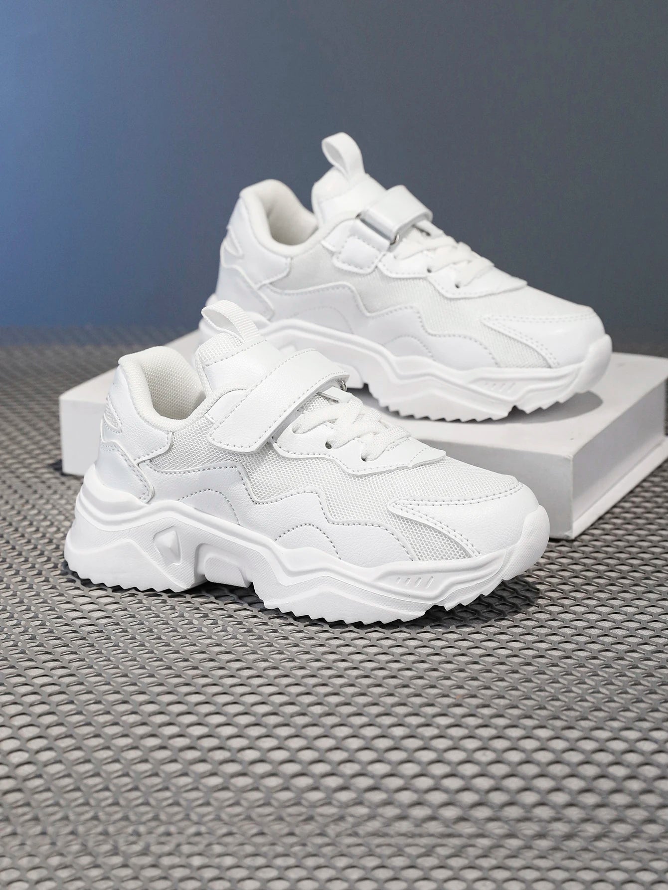 Children's Classic Casual Style Casual Sports Shoes, Light Wear-Resistant Breathable Plaid Running Shoes, Boys' Girls' Outdoor