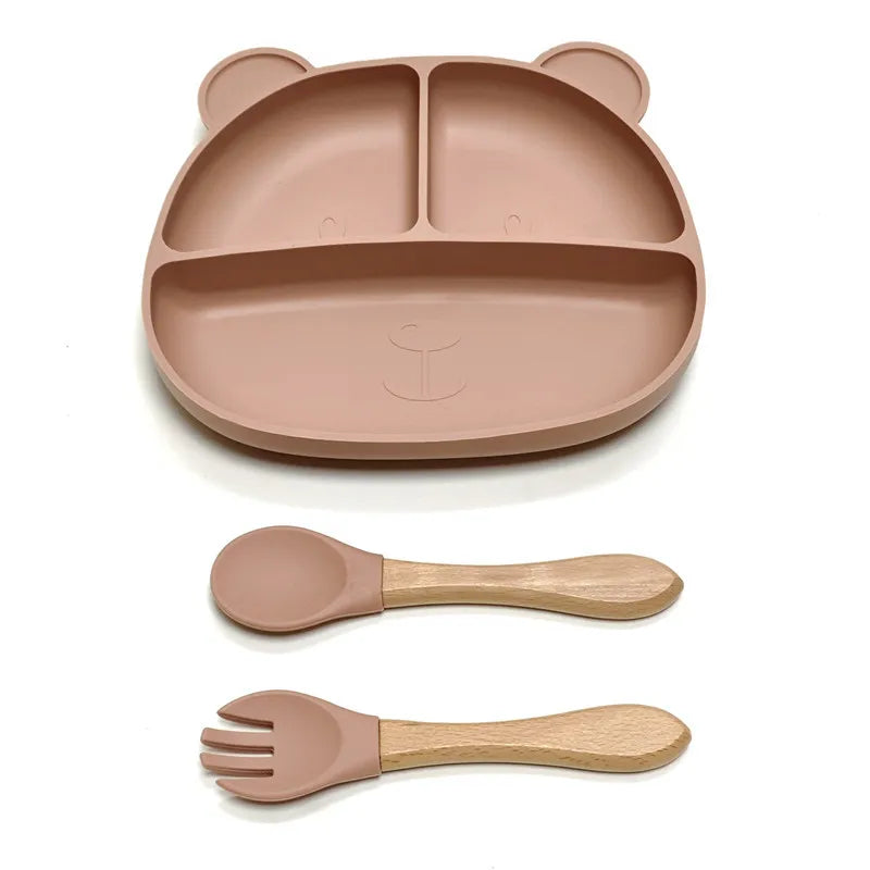 Gel dinner plate children eating tableware adsorption on the desktop fruit plate silicone supplement plate