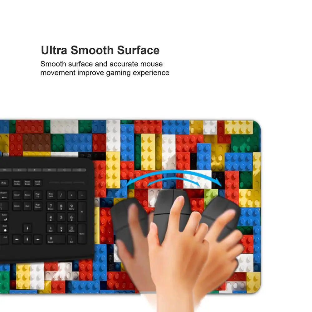 Large Mouse Pad Design-Legos Desk Mouse Pad Cute HD Desk Pad Extended Gaming Keyboard Mats Large XXL Gamer Mousepad 90x40