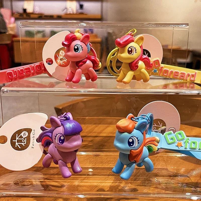 My Cartoon Little Pony Cute Keychain Children Fashion Jewellery Backpack Pendant Decoration Metal Key Ring Children Gifts