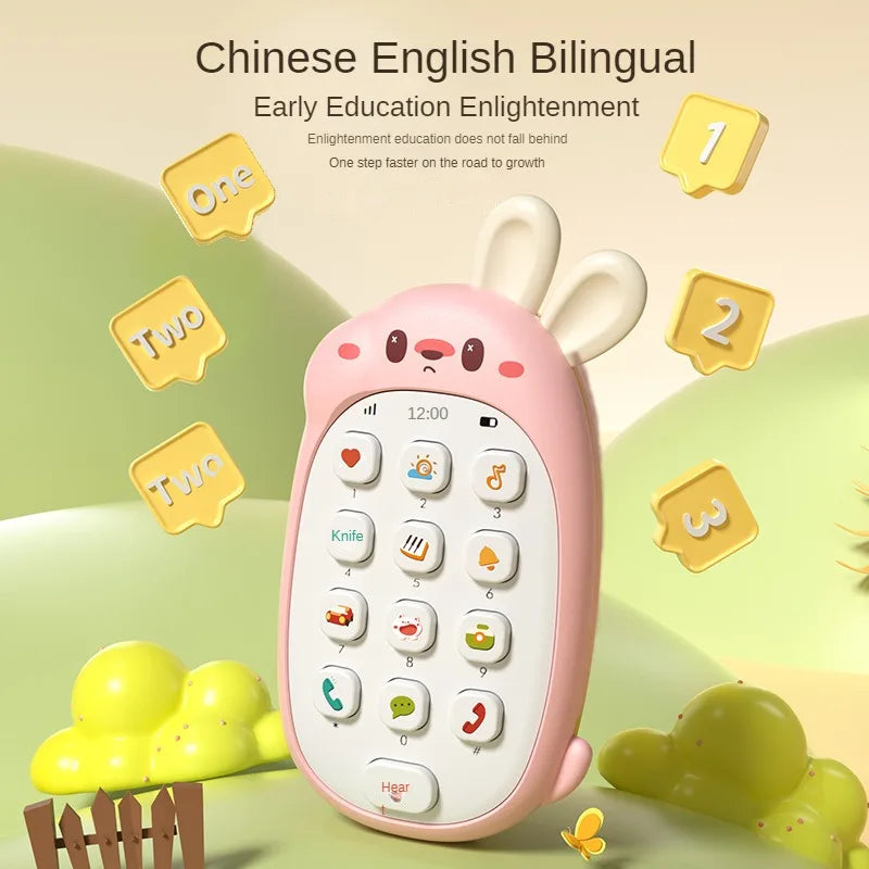 Simulation Baby Phone Music Sound Telephone Sleeping Soothing Early Educational Montessori Toys for Toddler Fake Phone for Kids