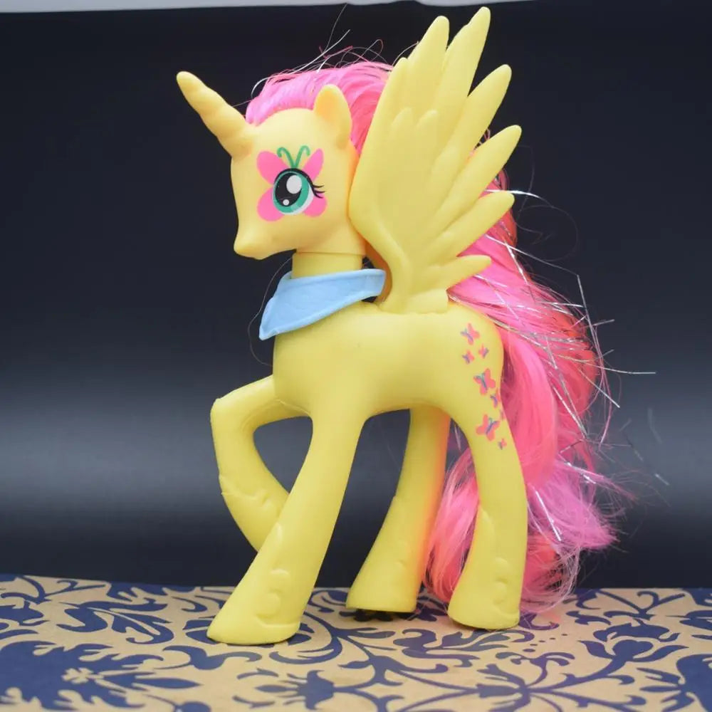 Rainbow Horse Model Doll Toy Rainbow Sprint Unicorn 14CM Unicorn Mini Horse Ornaments Cartoon Animal Princess For Girl Gift