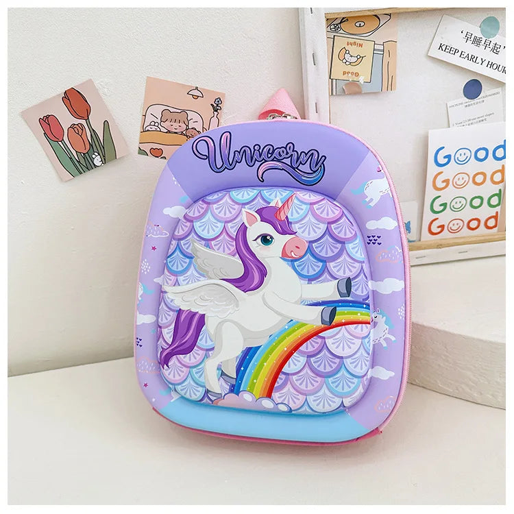 New children backpack kindergarten boys and girls cartoon animation hard shell small schoolbag small class backpack