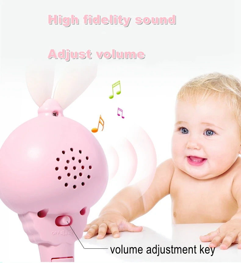 Music and Shine Rattle Toys Rabbit Intelligent Baby Rattles Smart Bunny Smarty Media Smart Shake Newborn Early Educational Toy