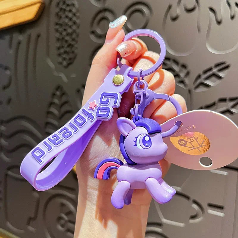 My Cartoon Little Pony Cute Keychain Children Fashion Jewellery Backpack Pendant Decoration Metal Key Ring Children Gifts
