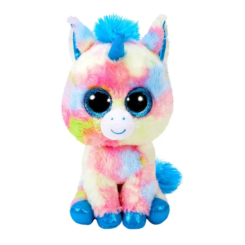 Ty Beanie Big Eyes Plush Animal Toy Unicorn Dolls Penguin Dog Owl Giraffe Ladybug Kangaroo Koala Cat Kids Christmas Gift 15cm