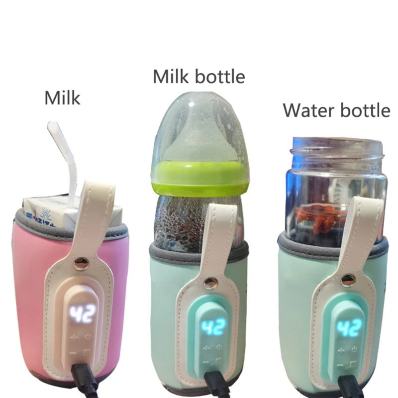 USB Charging Bottle Warmer Bag Insulation Cover Heating Bottle for Warm Water Baby Portable Infant Travel Feeding Accessories