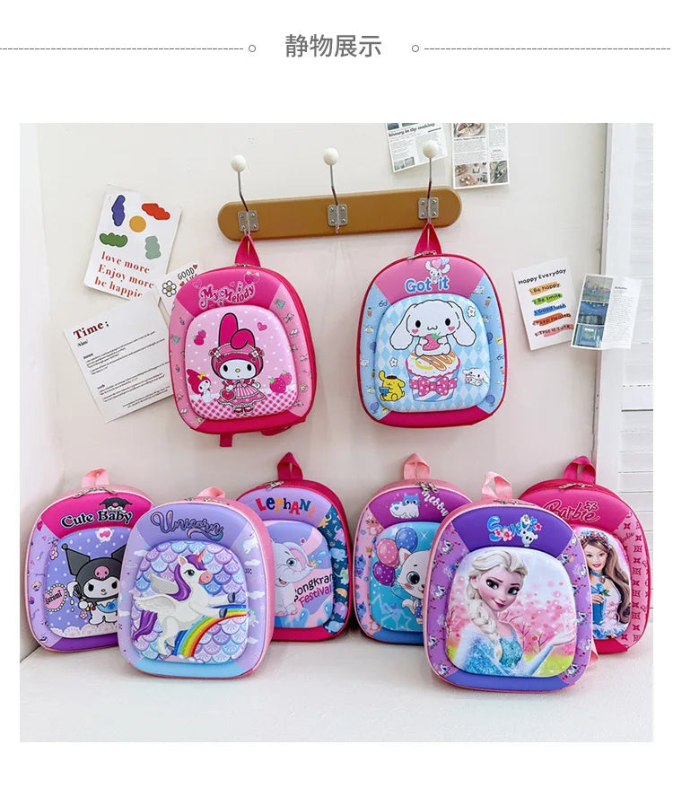 New children backpack kindergarten boys and girls cartoon animation hard shell small schoolbag small class backpack