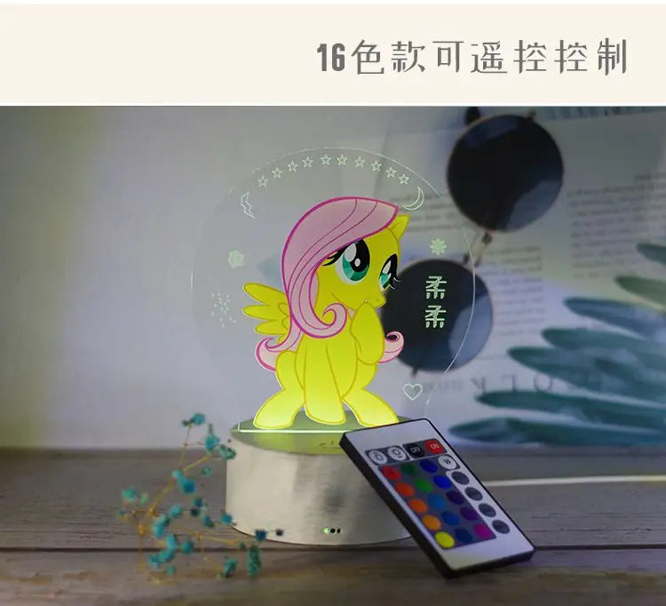 Hasbro My Little Pony Cartoon Pinkie Pie Twilight Sparkle Rainbow Dash Cartoon Anime Night Light Cute Children's Table Lamp Gift