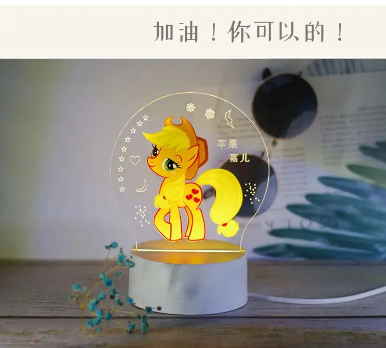 Hasbro My Little Pony Cartoon Pinkie Pie Twilight Sparkle Rainbow Dash Cartoon Anime Night Light Cute Children's Table Lamp Gift