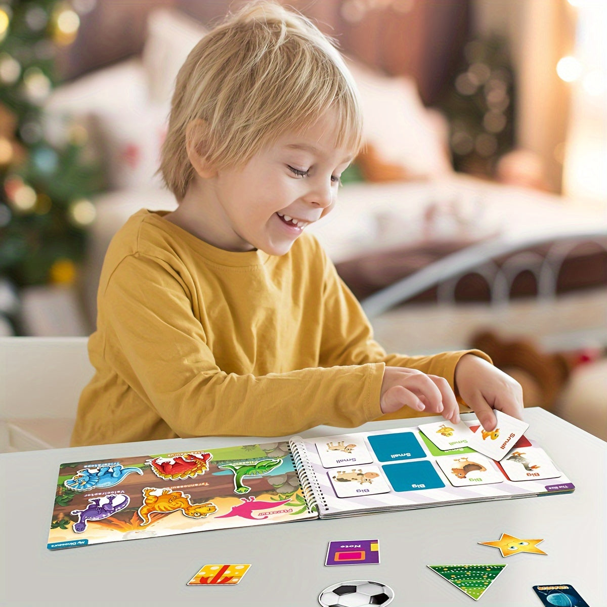 Coogam Back-to-school Season Preschool Magnetic Busy Book, 9 Themed Stickers Toys Fine Motor Skills Learning Binder Quiet Book Toys For Kids Home Kindergarten, Without Battery