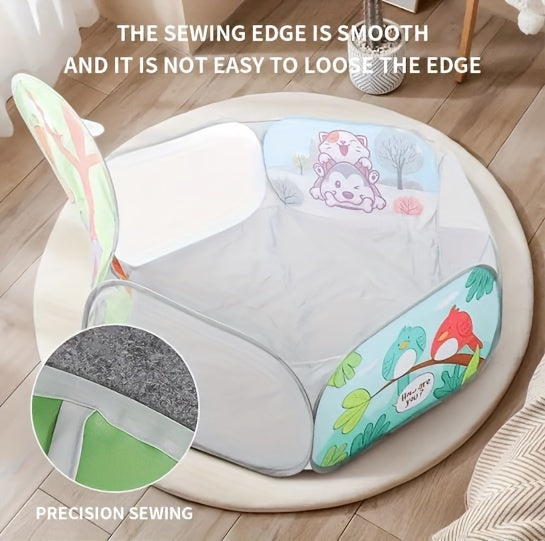 [Foldable Jungle Play Ball Tent] Large Foldable Sloth & Giraffe Jungle Play Ball Tent Pool - Durable Polyester & Steel Frame, Light Green with Colorful Balls - Ideal for Indoor/Outdoor Playgrounds