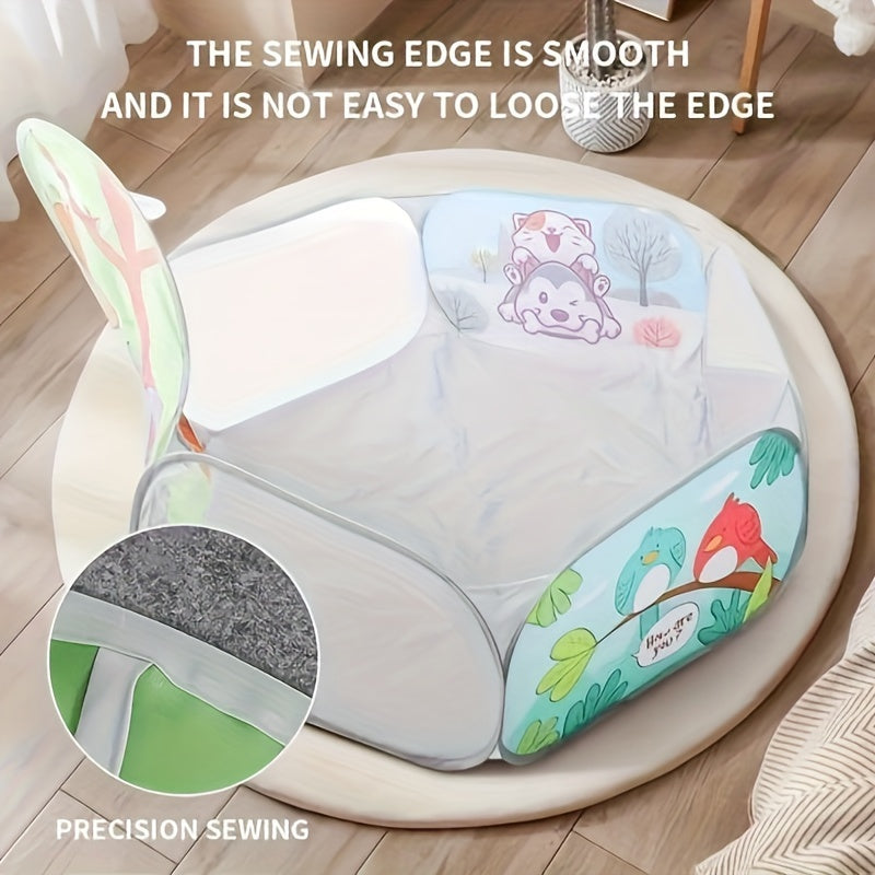 [Foldable Jungle Play Ball Tent] Large Foldable Sloth & Giraffe Jungle Play Ball Tent Pool - Durable Polyester & Steel Frame, Light Green with Colorful Balls - Ideal for Indoor/Outdoor Playgrounds