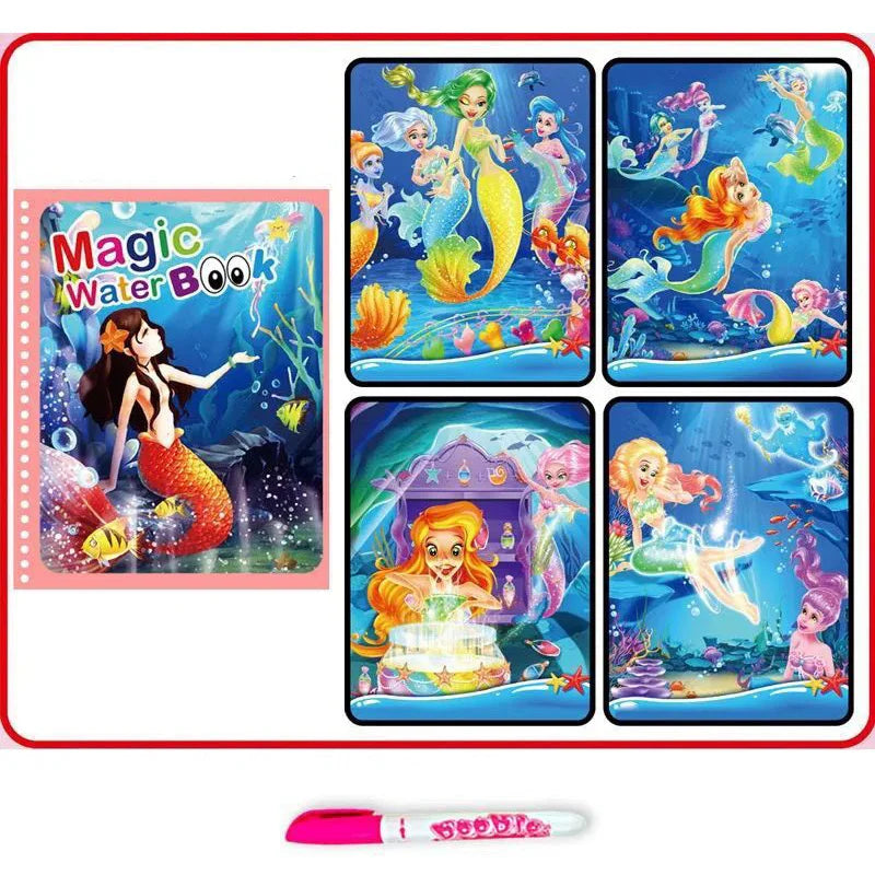 Magical Book Water Drawing Montessori Toys Reusable Coloring Book Magic Water Drawing Book Sensory Early Education Toys for Kids