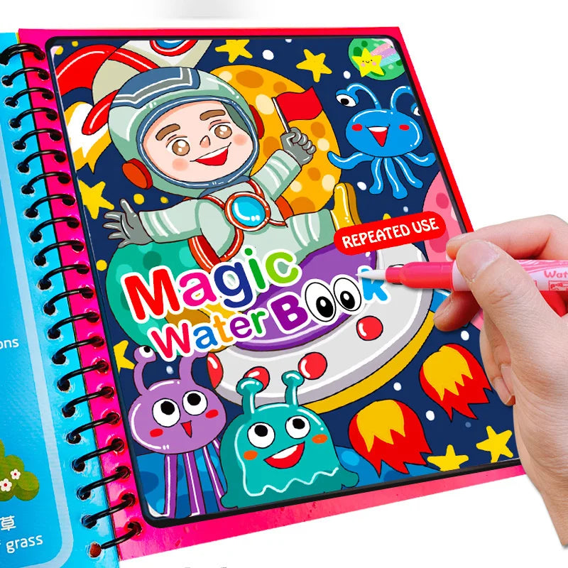 Magical Book Water Drawing Montessori Toys Reusable Coloring Book Magic Water Drawing Book Sensory Early Education Toys for Kids
