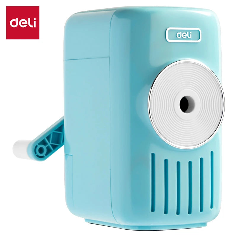 Deli VB165 Blue Thickness-adjustable Pencil Sharpener for Kids Auto Pen-feeding Pencil Sharpener 48pcs Per Carton Set high quality