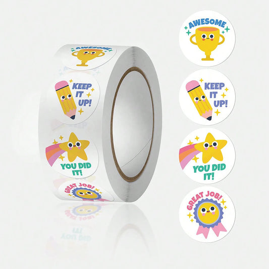 100-500pcs Cute Star English Encouragement Reward Stickers Super Well Done Kids School Kindergarten Scrapbook Stationery Sticker
