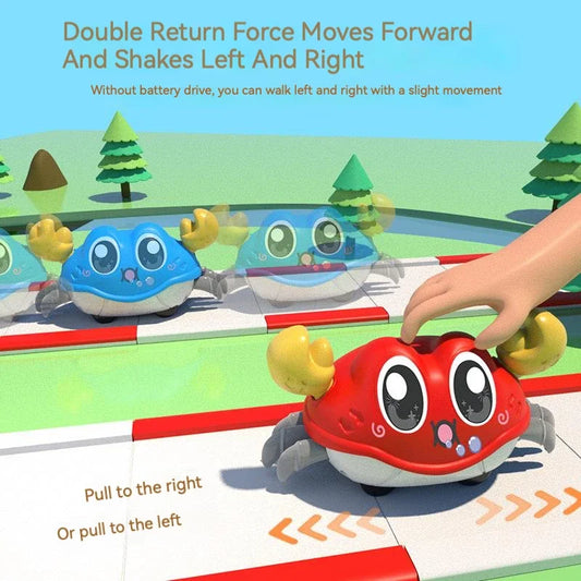 Crawling Crab Tummy Time Walking Dancing Toy Baby Sensory Toys Infant Learning Crawl Gifts Double Force Walking Crawling Toys