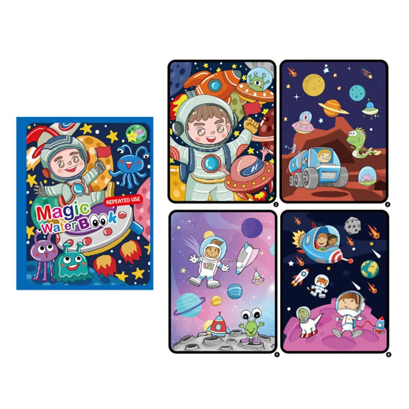 Kids Montessori Toys Reusable Coloring Book Magic Water Drawing Book Painting Drawing Toys Sensory Early Education Toys for Kids