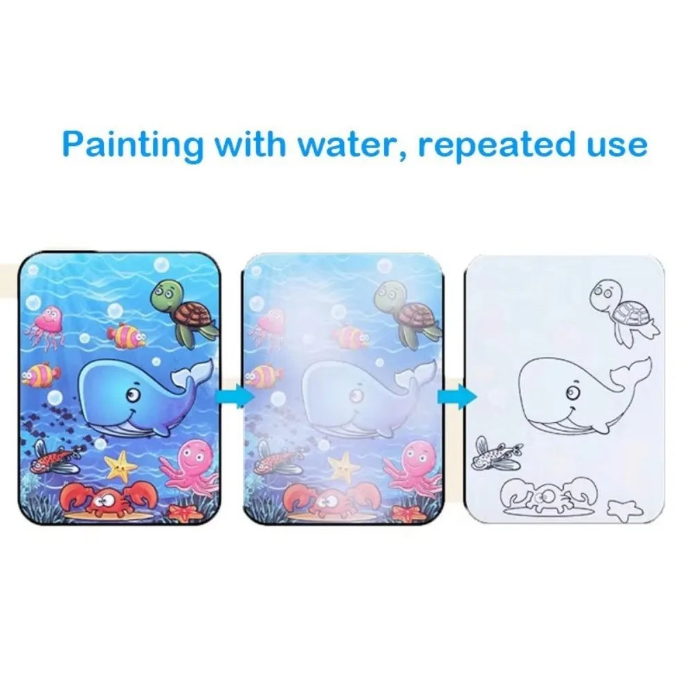Cartoon Children Magic Book Animal Reusable Water Drawing Books DIY Coloring Books Education and Learning