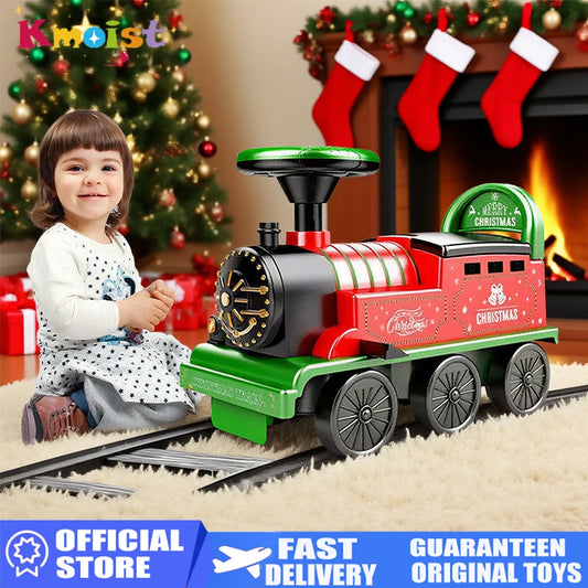 Christma Gifts Light and Sound Music Car Kids Toy Ride on Train Electric Ride on Train and Track Toys for Children Xmas Present