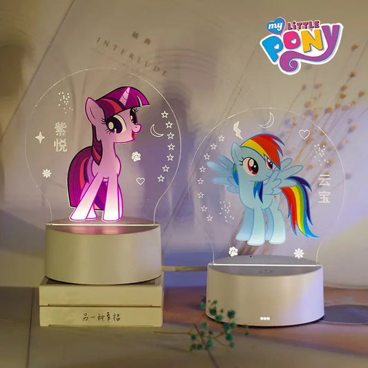 Hasbro My Little Pony Cartoon Pinkie Pie Twilight Sparkle Rainbow Dash Cartoon Anime Night Light Cute Children's Table Lamp Gift