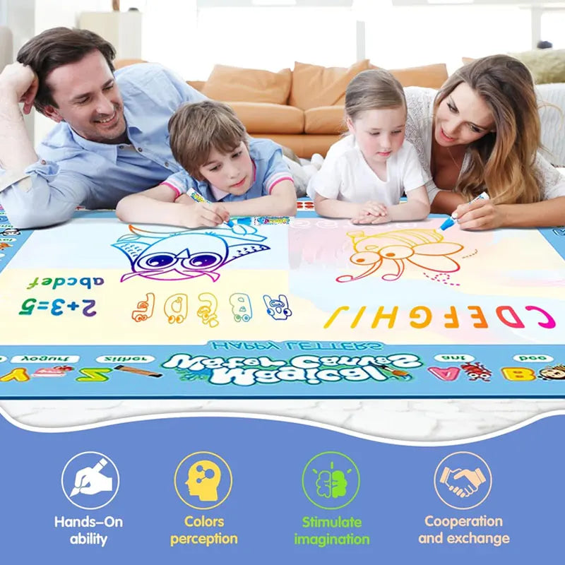 15.76"×12.6"Colorful Water Doodle Mat for Kids - Montessori Educational Toy Drawing Mat for Boys And Girls Age 3-8 Toddler Gift