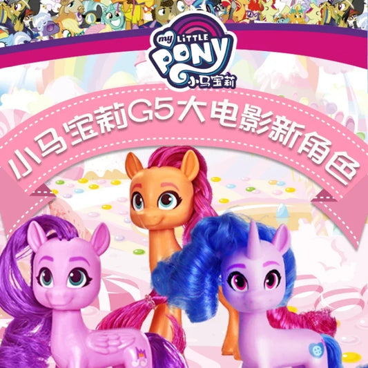 Hasbro My Little Pony G5 The Movie Pipp Izzy Sunny Dolls Long Haired with Comb Pony Model Girls Play House Toys Birthday Gifts