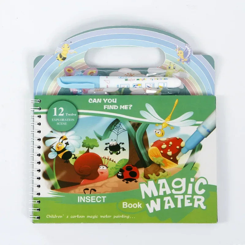 Magic Water Drawing Book - Reusable Montessori Toddler Toy, Mess-Free Painting for Early Education