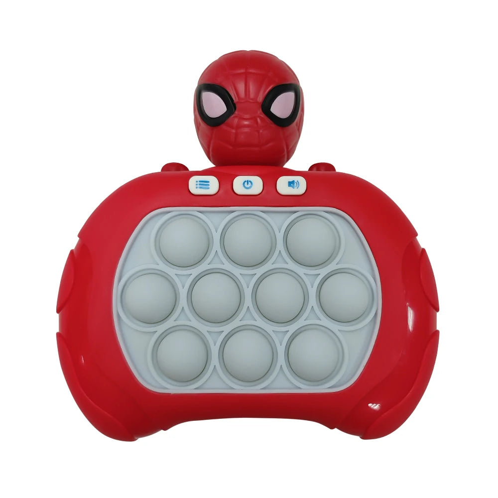2026 New Spider-Man Quick Push Game Pop Up Fidget Bubble Electronic Pop it Pro Game Light AntiStress Toys For Adult Kids Gift
