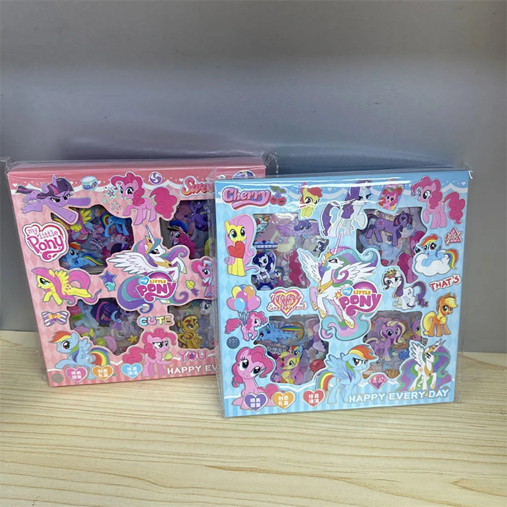 100PCS My Little Pony Kawaii Toy Sticker Transparent Anime Applique Notebook Skateboard DIY Decoration Christmas Gift For Friend