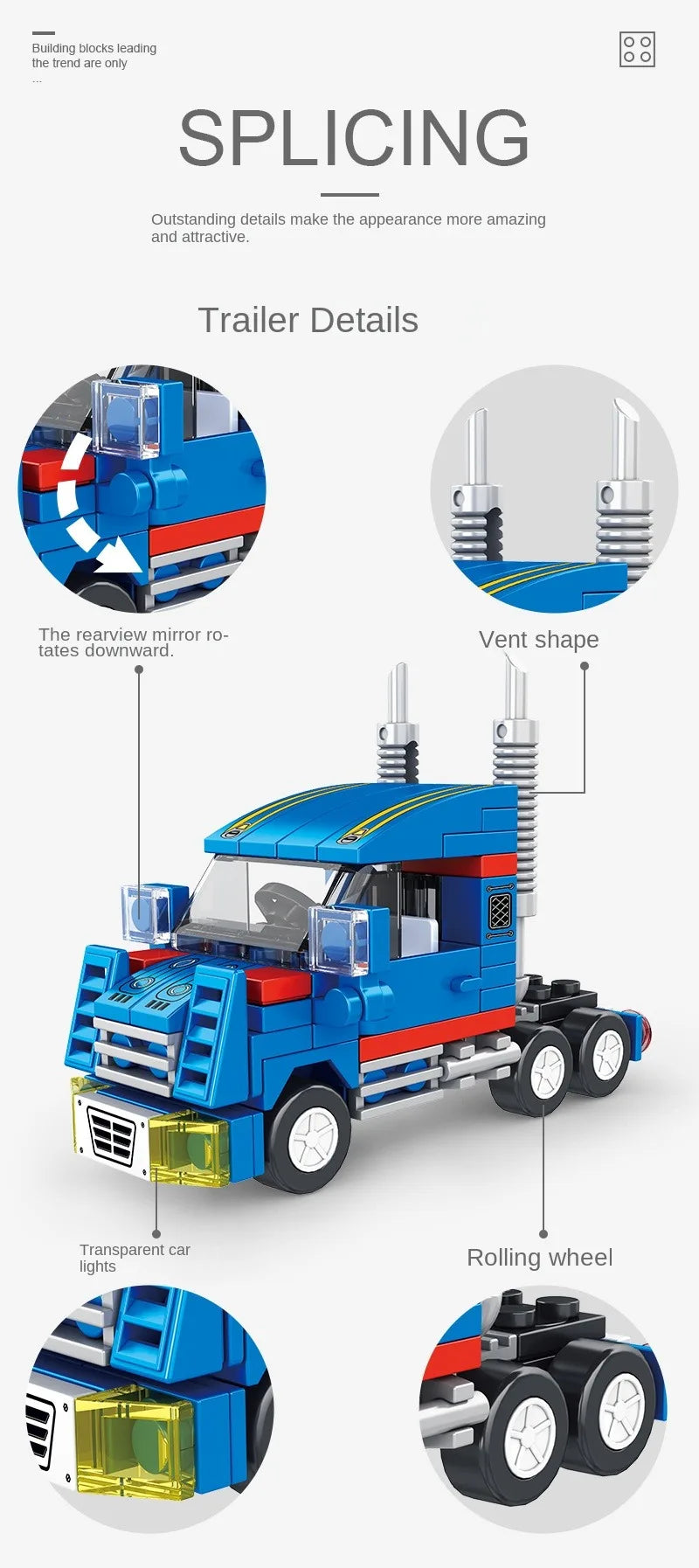 Small particle building block city vehicle model, school bus, fire truck, ambulance, business car, holiday gift for friends