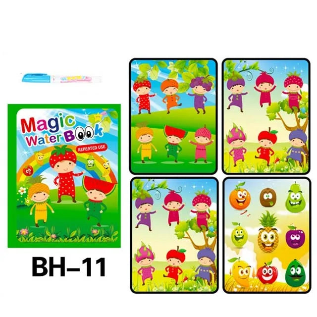 Magical Book Water Drawing Montessori Toys Reusable Coloring Book Magic Water Drawing Book Sensory Early Education Toys for Kids
