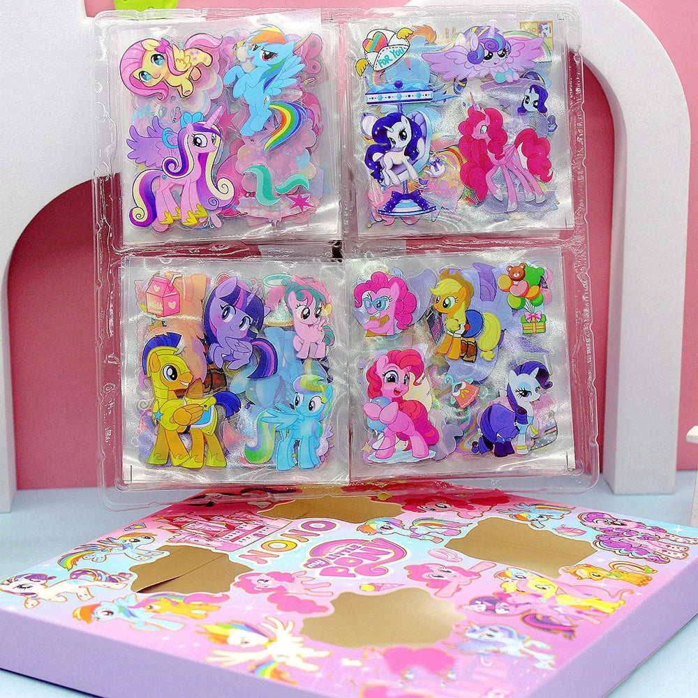 100PCS My Little Pony Kawaii Toy Sticker Transparent Anime Applique Notebook Skateboard DIY Decoration Christmas Gift For Friend
