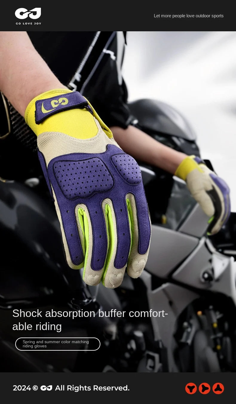 Summer Breathable Motorcycle Gloves Touch Screen Men Women MTB Bike Gloves Macaron Color Motorbike Riding Bicycle Gloves