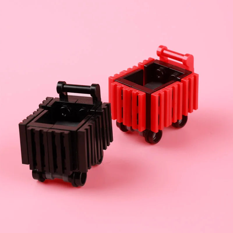 City Food Street View Vendor Hot dog Roadside Stand Building Blocks Ice Cream Newsstand Flower Shop Trash Can Toilet Bricks Toys