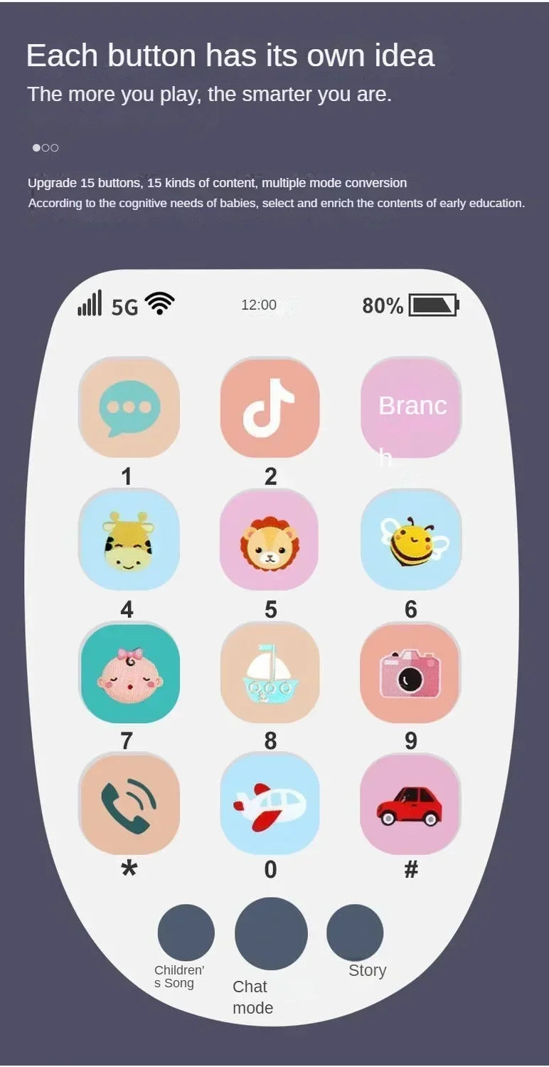 Baby Phone Toys Bilingual Telephone Teether Music Voice Toy Early Educational Learning Machine Electronic Children Gift Baby Toy