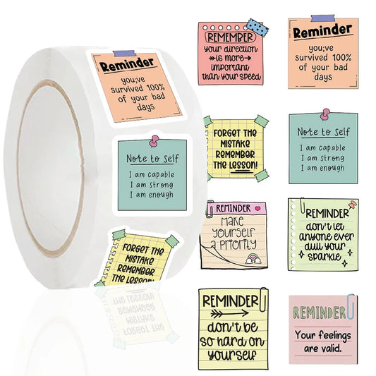 500Pcs Inspirational Quote Stickers Roll Motivational Reminder Decals Funny Reward Label Stickers for School Office Home Decal