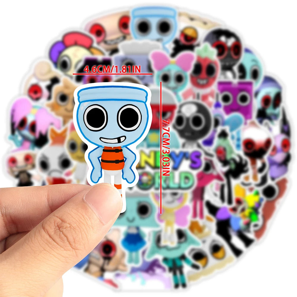 10/30/50pcs Funny Game Dandys World Cartoon Stickers Anime Decals DIY Laptop Motorcycle Phone Car Decoration Sticker Kids Toys