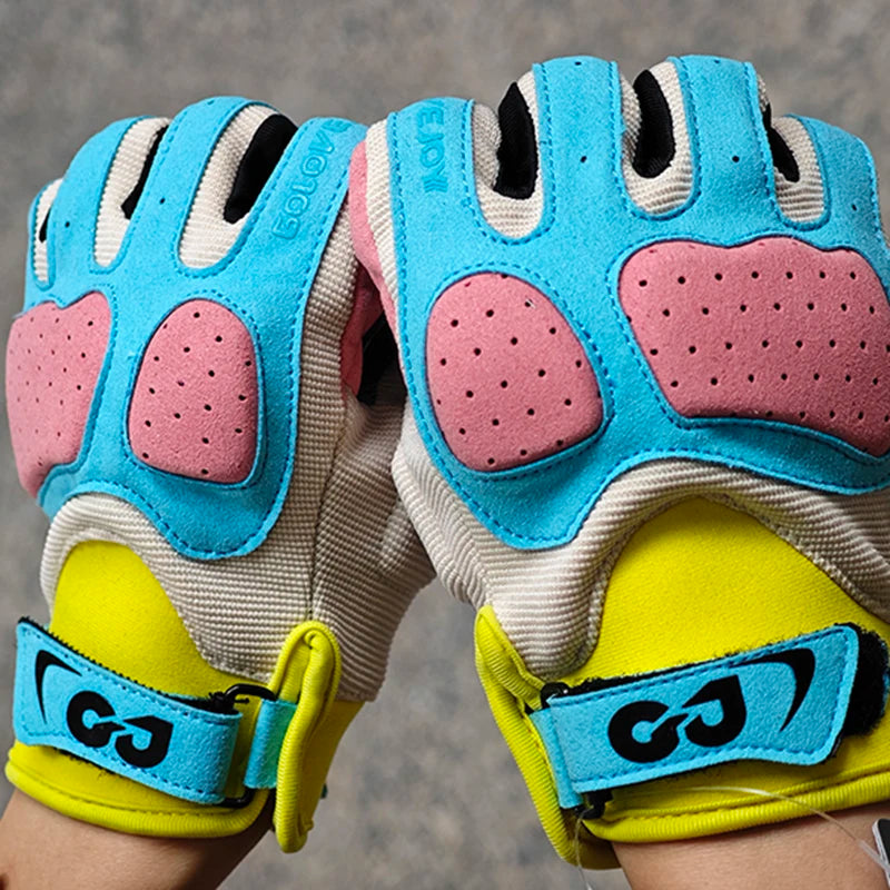 Summer Breathable Motorcycle Gloves Touch Screen Men Women MTB Bike Gloves Macaron Color Motorbike Riding Bicycle Gloves